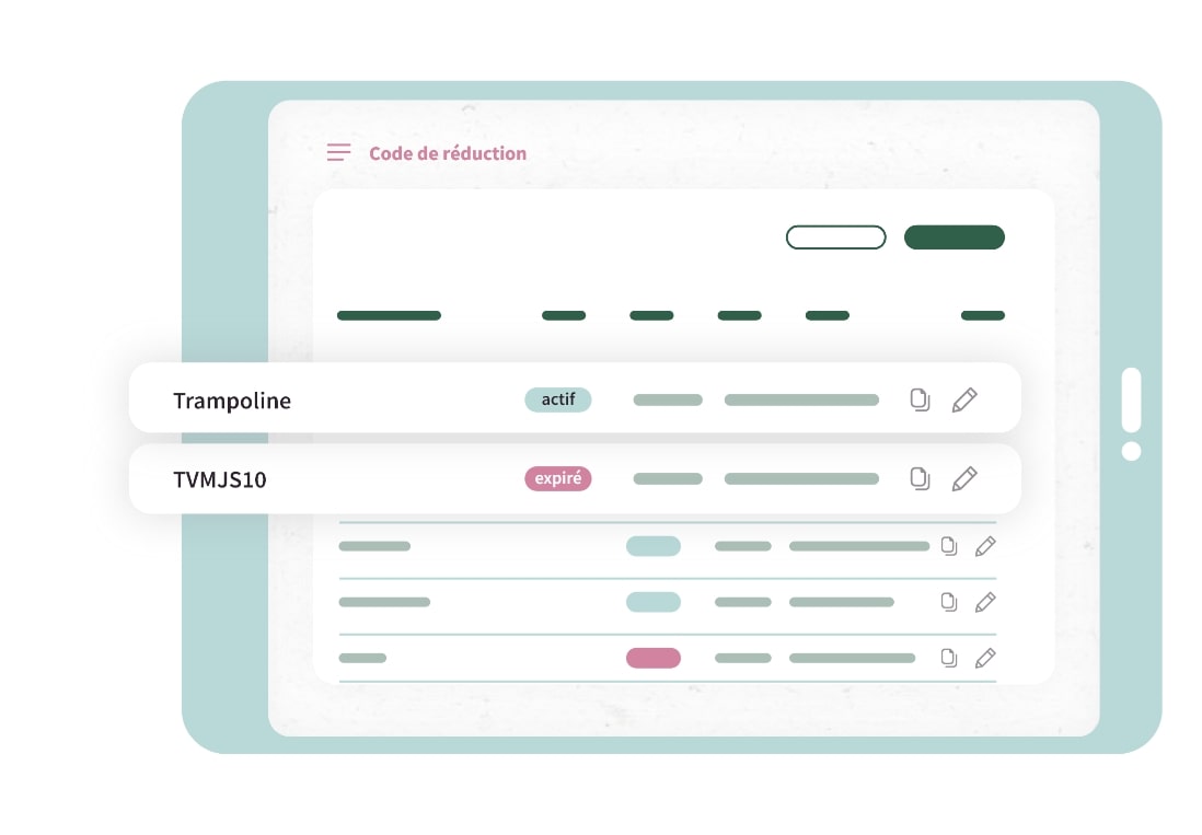 Analyse de résultats Tablette avec tableau de résultats