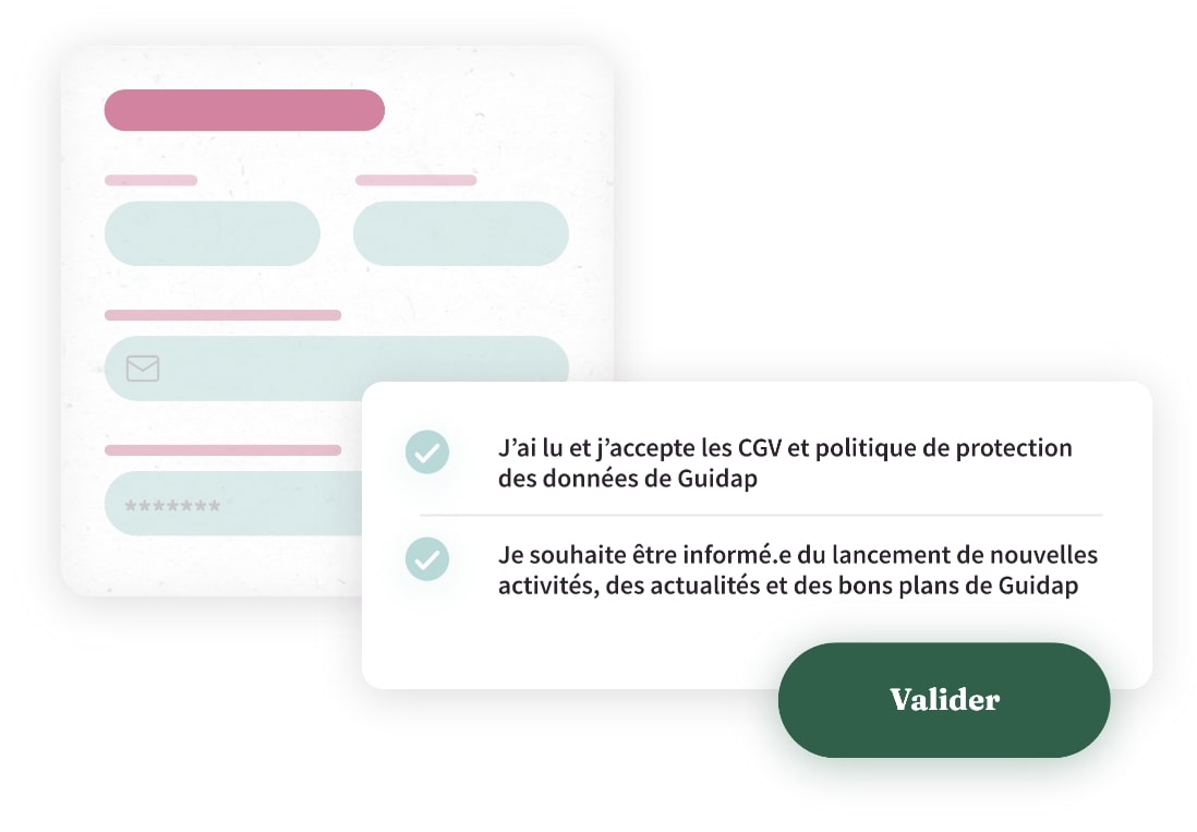 Base de données RGPD Acceptation CGV et politique de protection des données