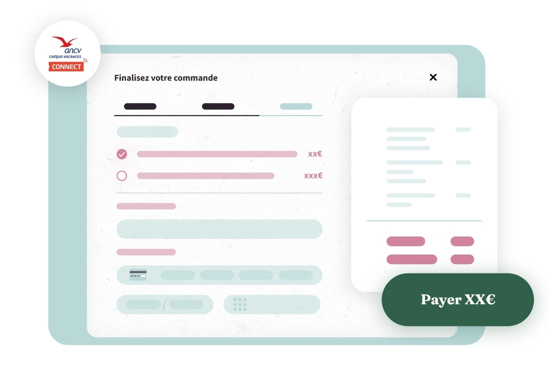Vente d'activités en ligne Tablette pour payer une commande en ligne